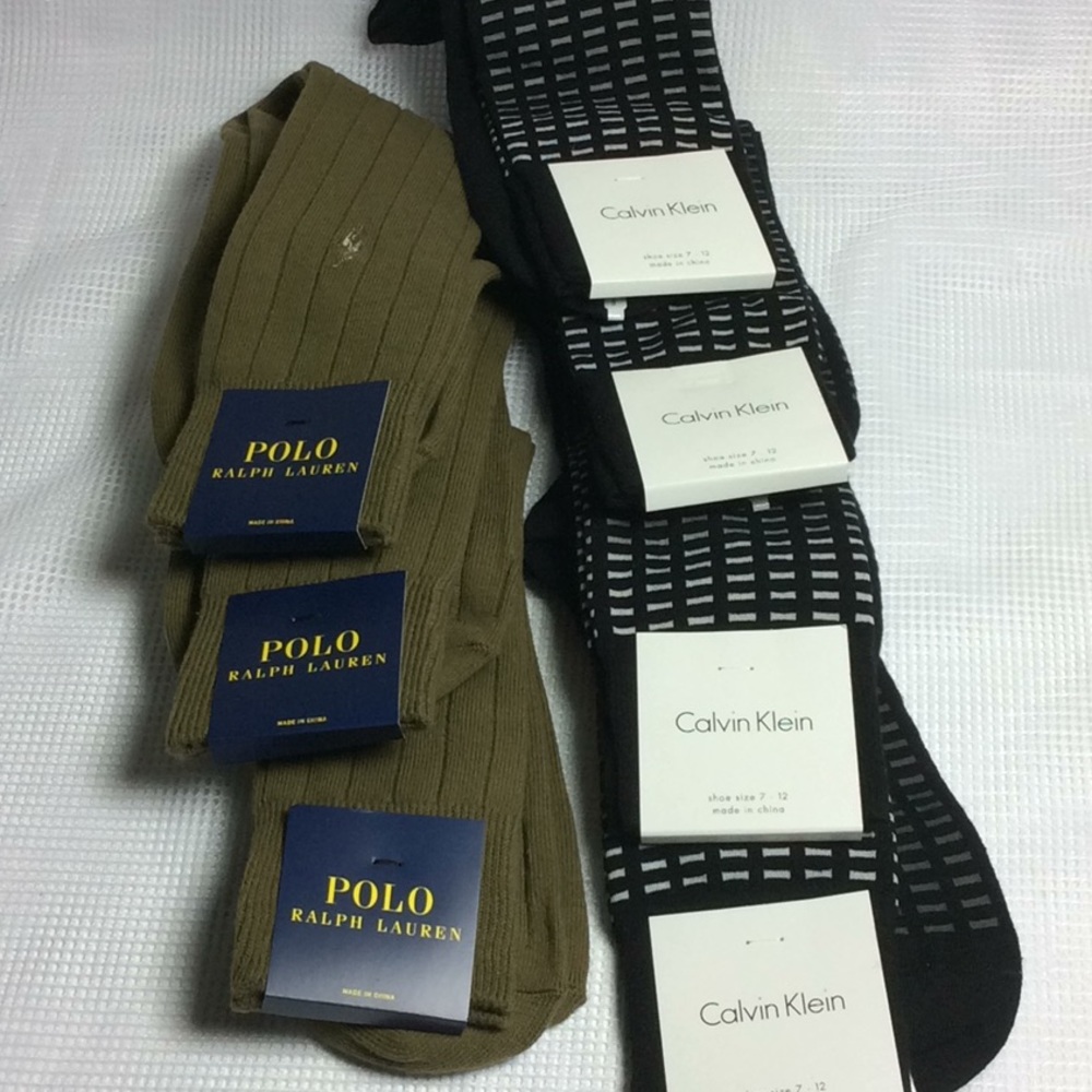(7)New! Pairs of Calvin Klein and Polo Ralph Socks
